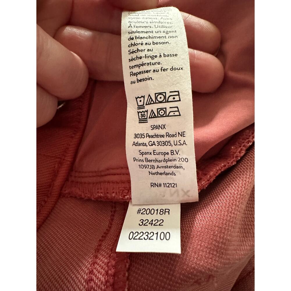 Spanx Denim Stretch Pull on Skinny Ankle Jeans Salmon Color Large - Picture 5 of 8